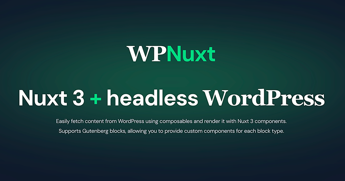 Hello WPNuxt!